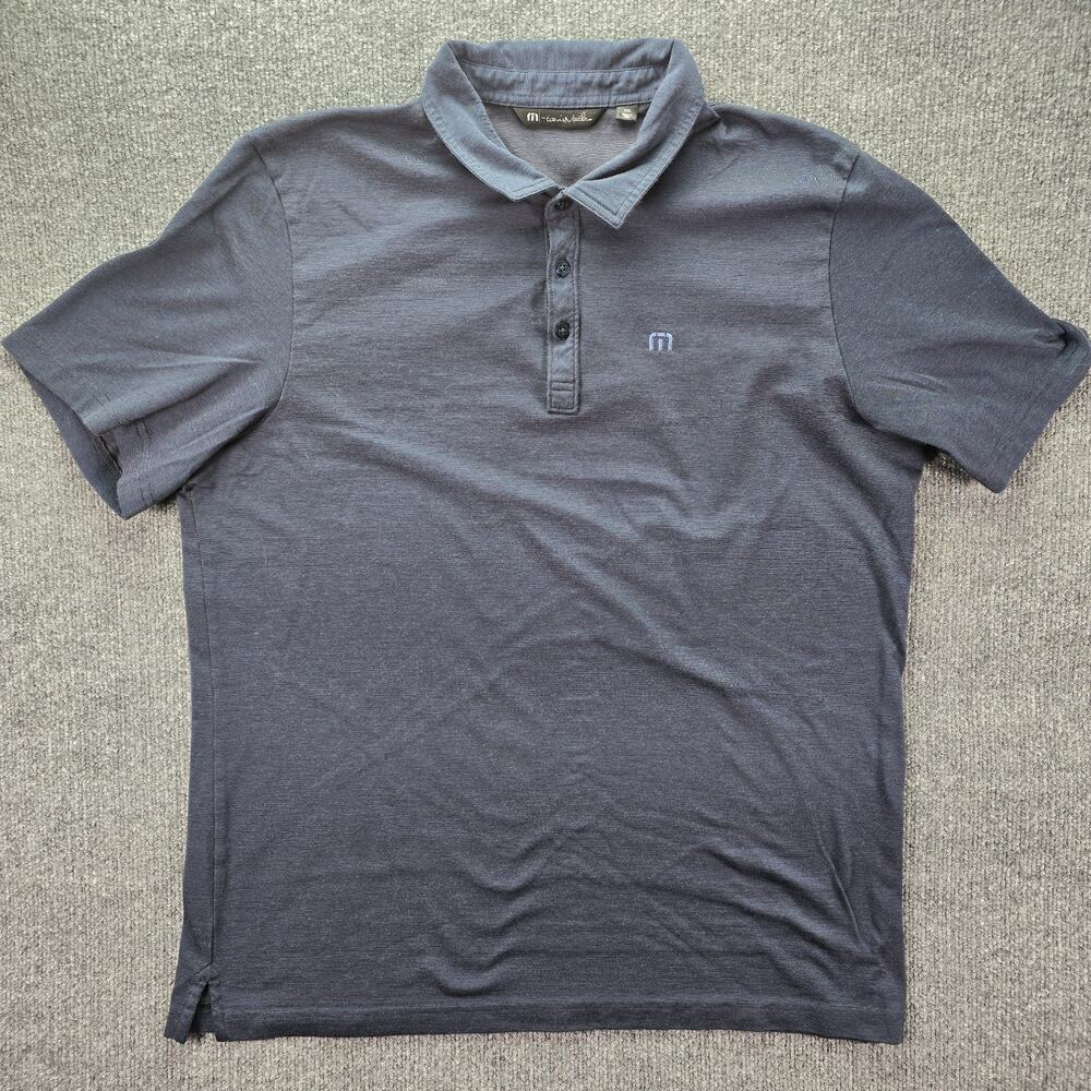 Travis Mathew Polo Shirt Mens XXL 2XL Blue Short Sleeve Golf Casual Lightweight